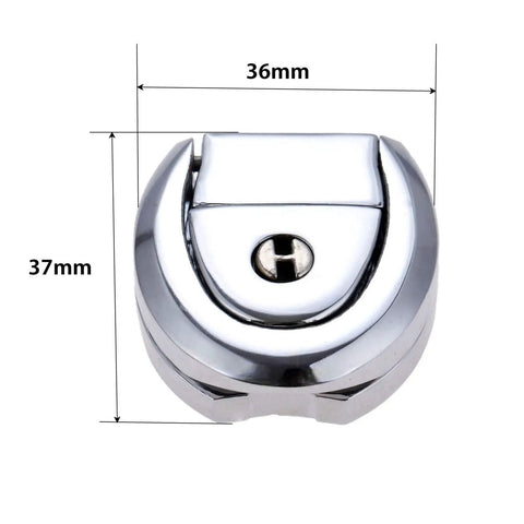 Close-up of Key Hasp Lock 36x37mm for luggage, suitcase, tools box, and cabinet doors, showing metal toggle design.