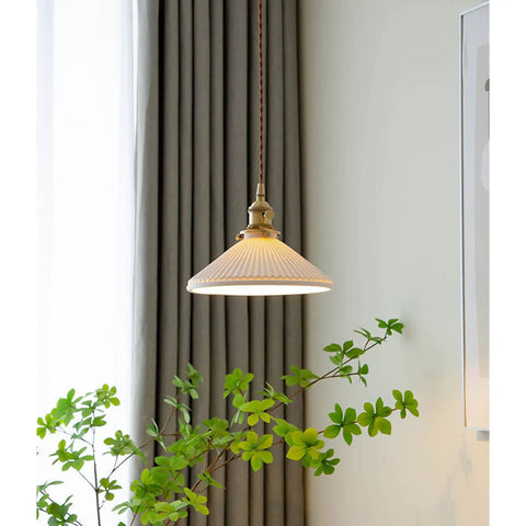 White Ceramic Pendant Light With Brass Socket And Switch Adjustable Hanging Ceiling Lamp For Kitchen Island Or Living Room Dope Modern Lighting Fixture