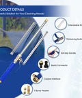 39 Inch High Pressure Power Washer Wand For Garden Hose With Flexible Jet Nozzle, 3 Spray Tips, Gutter Cleaner And Car Wash Hose Attachment, Easy Quick Connect Brass Fittings, Blue