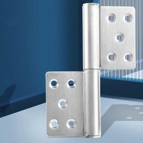 Close-up of stainless steel Detachable Flag Hinge Set Weld On 5 Inch Heavy Duty Door Hinges 2.5mm, with visible screw holes.
