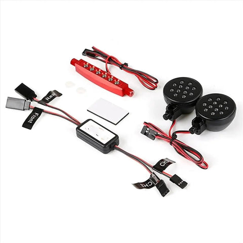 Bright Front And Rear LED Light Kit For 1 Fifth Scale RC Cars Fits Baja 5B And Rovan Models Includes Wireless Controller