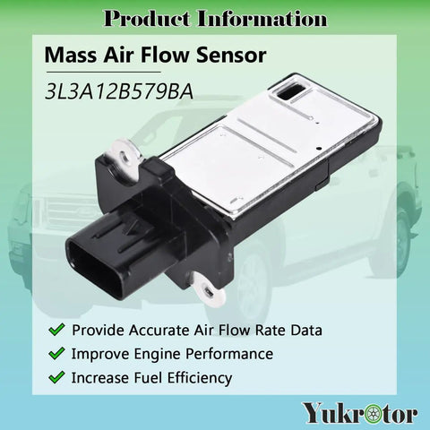 Plug And Play Mass Air Flow Sensor MAF For Ford 2004 2010 F Series F 150 F 250 Super Duty E Series Escape Expedition Explorer Mustang Lincoln Mercury Replaces OE 3L3Z12B579BA 3L3A12B579BA product image showing design details