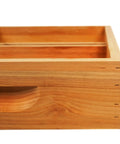 Side view of Top Frame Bee Feeder With Floats For Beekeeping 10 Frame Hive Top Feeder in beeswax dipped wood, showing sturdy design