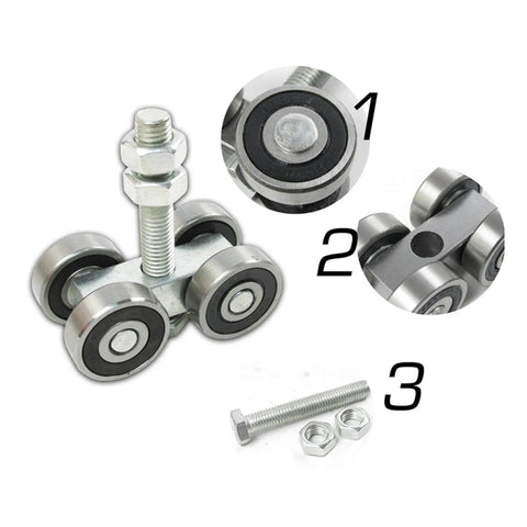 Beefy Heavy Duty Sliding Door Roller Replacement Kit With Steel Track Wheel Hanger And Barn Door Rail Trolley components