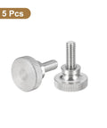 Solid As A Rock M6 X 16mm Knurled Thumb Screws 304 Stainless Steel Flat Head Bolts displaying two screws from a 5 pack.