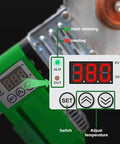 Temperature control display on Plastic Water Pipe Welder For PP PP-R PE PP-C Fusion Machine with die heads shown