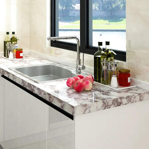 Grey Marble Peel And Stick Contact Paper For Countertops And Surfaces Durable Waterproof Kitchen And Bathroom Vinyl Wrap Removable
