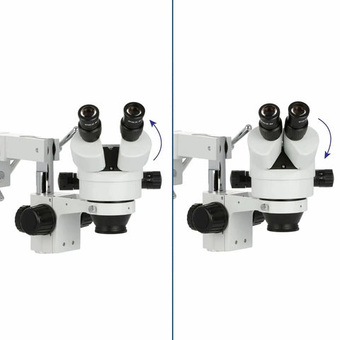 Industrial Stereo Boom Microscope With Fluorescent Ring Light And Beefy Working Distance, binocular 10x eyepieces on boom stand