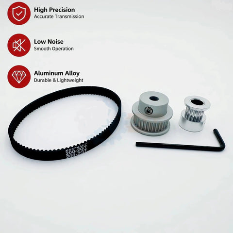 Top Tier 48 Tooth 16 Tooth 2GT Timing Belt Pulley Set With 10mm Bore Fits HTD 3M 5M 8M Belts For High Speed CNC And Smooth Machinery Power Reduction Kits That Will Make Your Build Epic aluminum alloy timing belt pulleys with belt and hex key