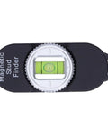 Tbest Magnetic Stud Finder for Portable Metal Detector with Built in Gauge, No Battery Needed, Detects Steel Studs, Nails & Screws in & Plasterboard (Black) with a level bubble.