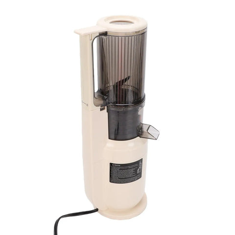 Experience The Ultimate Cold Press Juice With This 550 Ml Slow Masticating Juicer Machine, beige electric juicer with a 73mm feed chute.
