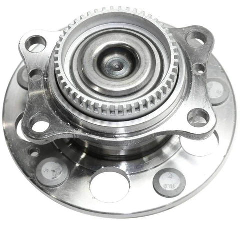 Close-up of Rear Wheel Hub Bearing Assembly Set for Left and Right With ABS, Fits 2011-2016 Hyundai Elantra, 2012-2017 Hyundai Veloster, 2014-2018 Kia Forte and Forte5, 2-Piece Replacement Kit