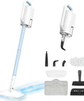 Tough Six In One Rotary Steam Mop With Dual Heat Settings And A Long Twenty Three Foot Cord featuring attachments and vapor spray.