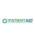 Patient Aid logo with blue and green color scheme featuring a medical cross icon