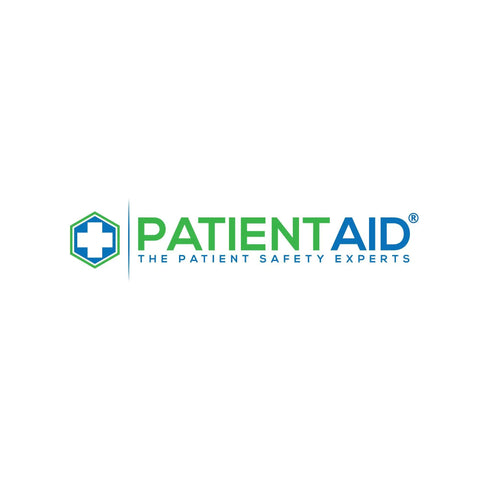 Patient Aid logo with blue and green color scheme featuring a medical cross icon