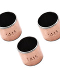 Three Piece Self Lubricating Oilless Bushing Sleeve Bearing 0.55 Inch Bore 0.62 Inch Outside Diameter 0.59 Inch Length Carbon Steel Sintered Bronze Plain Bearing individual view.