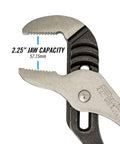 Close-up of 12 Inch Tongue And Groove Pliers With Straight Jaw For Boss Grip Laser Heat Treated Teeth And Undercut No Slip Design
