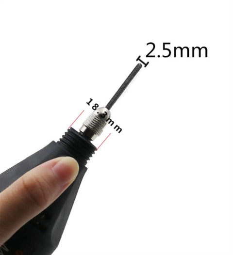 Image of Real Deal Right Angle Adapter For Rotary Tools and Dremel Grinders showing detailed measurements of attachment size.