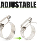 Solid Hose Clamp Kit 180-Piece Stainless Steel Worm Gear Clamps Set, 1/4 to 2 Inch (6-51mm) Adjustable Hose Clamps shown