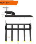 Clamp On Debris Forks For 48 Inch Bucket, 2500 Lbs Heavy Duty Fork Attachments For Skid Steer And Tractor Loader, size diagram