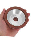 Heavy Duty Diamond Cup Grinding Wheel 100mm Silver Concave Abrasive Disc held in hand for tough metal polishing.