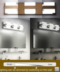 3 Light Chrome LED Bathroom Vanity Light Over Mirror 20 Inch White Dimmable Fixture Sleek Modern Vanity Lighting