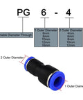 10Pcs PG Air Fittings Set for Hose 4 to 12mm Male BSPT Threads Quarter Inch Half Inch One Eighth Inch Three Eighth Inch Pneumatic Connectors for Home Shop Garage Easy Install for Common Air Hose Systems in Shops and Garages. PG 6-4 hose fitting diagram