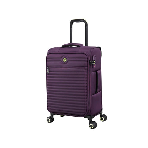 Circulator 22 Inch Softside Carry On With Expandable 8 Wheel Spinner In Italian Plum Slick Ribbed Front Panel Luggage