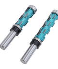 Heavy Duty Trim Spiral Router Bit 3 4 Inch Cutting Diameter With Double Bearings showing two carbide router bits with shanks.