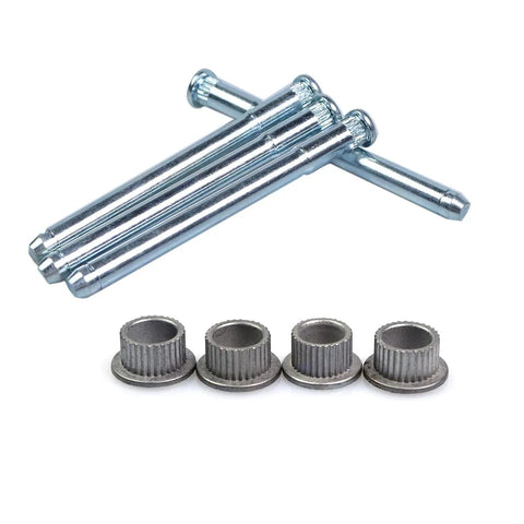 Door Hinge Pin And Bushing Repair Kit For Chevy GMC Fullsize Trucks And SUVs 1988 2002 C1500 C2500 K1500 K2500 K3500 Suburban Tahoe Jimmy Yukon 4 Pins 2 Doors Heavy Duty Galvanized Steel, 4 pins and 4 bushings