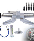 Heavy Duty Wheel Clamp And Magnetic Adapter For 11 To 25 Inch Rims Tight Fit Tire Alignment Tool with accessories.