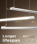 10 Pack LED Shop Lights For Workshop 4Ft Linkable Garage Lighting 4500 Lumens 5000K Daylight Surface Or Suspension Mount