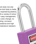 5 Pack 38mm Industrial Safety Padlocks Lockout Tagout Kit With 10 Keys And Writable Labels NonConductive For Machine Building Electrical Maintenance Built Tough As Nails And Resists Impacts Standing Strong Through Freezing Or Scorching Temps. Purple 38mm nylon padlock with metal shackle