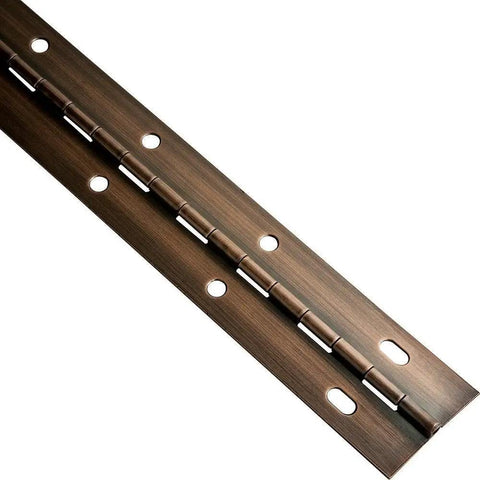 Solid Nickel Piano Hinge 72 Inches Long By One And A Half Inches Wide With Slotted Ends for secure alignment and installation.