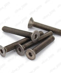 Top Shelf Tough As Nails Titanium Grade Gr2 Hex Socket Countersunk Flat Head Screws UNC Threads in a pack of 100.