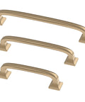 Champagne Bronze Cabinet Pulls 4 Inch Center To Center 5 Pack Drawer Handles for Kitchen Cabinets Doors Dressers Zinc Finish
