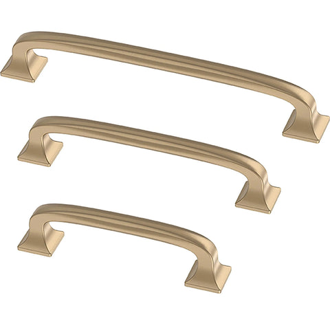 Champagne Bronze Cabinet Pulls 4 Inch Center To Center 5 Pack Drawer Handles for Kitchen Cabinets Doors Dressers Zinc Finish