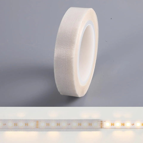Soft LED Diffuser Tape For Light Strips Half Inch Wide By 33 Feet Two Pack Soften And Smooth Out Glow For Even Lighting Dimmable Creates Cozy Home Theater Vibe And Low Glare Ambience. White fabric LED diffuser tape roll, 0.5 in wide, for light strips