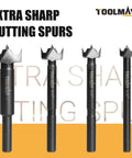 Heavy Workhorse Forstner Drill Bits For Woodworking, 3/4 Inch High Carbon Steel Round Noses, Clean Flat Bottom Holes For Lumber And Job Site Framing, 3 Piece Shop Ready Bundle - extra sharp cutting spurs set.