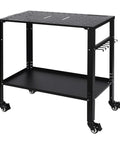Heavy Duty Welding Table 36 By 18 Inches With A Rock Solid 1200 Lb Capacity Machined Steel Top And Five Eighths Inch Grid Holes Portable Shop Workbench With Brake Casters Built Tough with black steel frame and wheels.