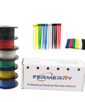 16 Gauge Stranded Wire Kit 150 Ft Total, 25 Ft Spools In 6 Colors, Flexible Silicone Hook Up Wire, with heat shrink and wire ties