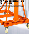 Heavy Duty Electric Hoist Crane With Adjustable Boom And Four Rolling Casters 500Kg Workshop Engine Lifter, strong triangular structure with robust wheels.