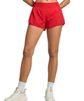 Womens Quick Dry Running Shorts 2.5 Inch Inseam With High Waisted Zip Pockets Lightweight Gym Shorts Built In Liner And Mesh Panels For Breathable Comfort And Free Range Of Motion Red XS