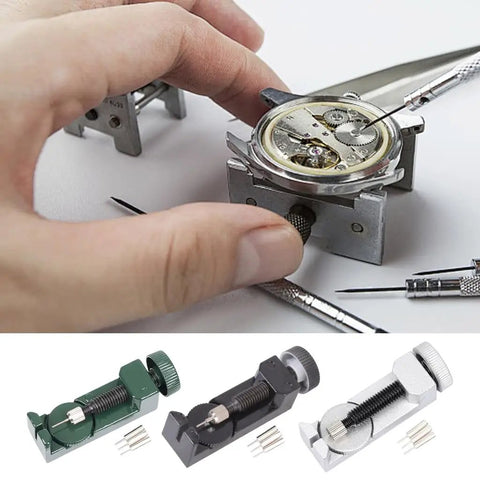 Hands using Stainless Steel Watch Band Remover Tool Kit For Adjustable Link Pins Bracelets Spring Bars And Sets