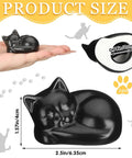 Two Cat Shaped Toilet Bolt Caps Ceramic Screw Covers For Bathroom Decor, 2 Pack Black, show size and hand-held view