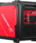 Portable 4800 Watt Inverter Generator With Wheel Kit For Easy Move And Setup Clean Power Under 3 Percent THD side view