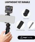 Mini Flexible Phone Tripod With Remote For iPhone Desktop Stand Vlog Selfie Stick On The Go With Phone Holder And Action Camera Adapter Compatible With GoPro Insta360 Samsung Digital Cameras TP35 showing lightweight aluminum and nonslip features.