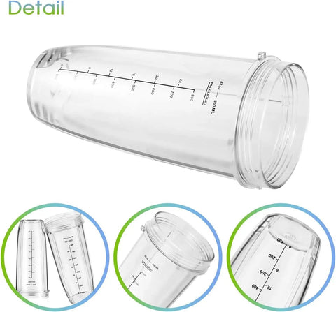 Two Pack 32oz Replacement Cups For Auto IQ Blenders Wide Compatibility With Various Models Durable BPA Free Clear Cups