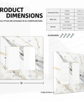 Product dimensions for Modern Abstract Wall Switch Covers With Hella Sleek Gray And Gold Marble Finish On Super Solid Plastic.