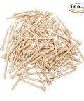 Three And Quarter Inch Wood Golf Tees For Training And Pro Play, Less Friction Natural Hardwood Tees, Durable Bulk Pack Of 100.